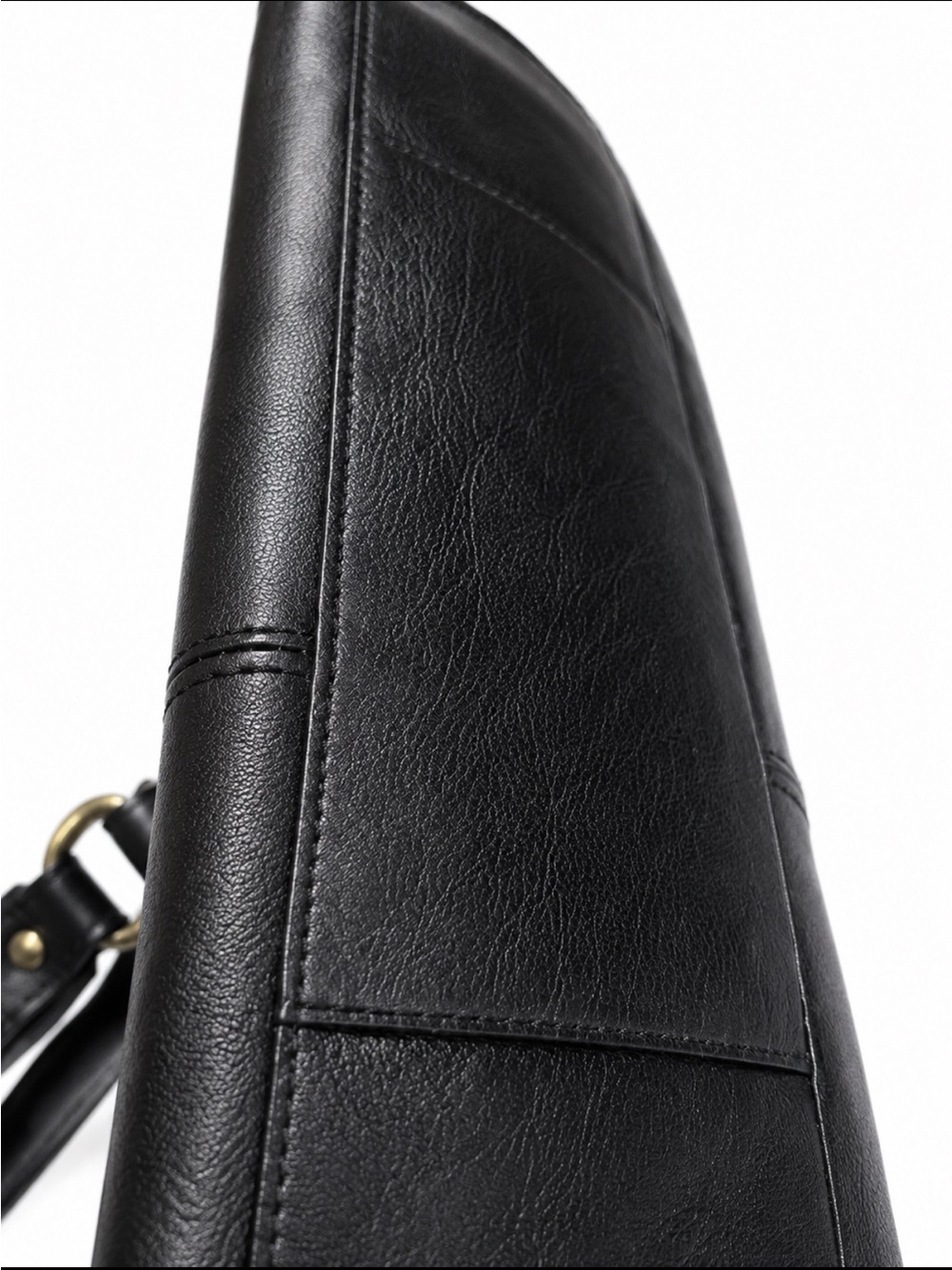 Coach 2010 East West Black Leather Studded Tote with Brass Hardware - Picture 4 of 7